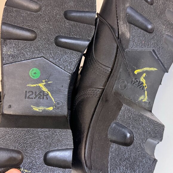 9.5/10 - Vintage RO Search Black Leather Military Combat Boots 1989 Sz 12.5 R - Picture 3 of 6